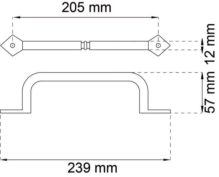 SKJUTDÖRRSHANDTAG HABO HARMONY SVART CC205MM