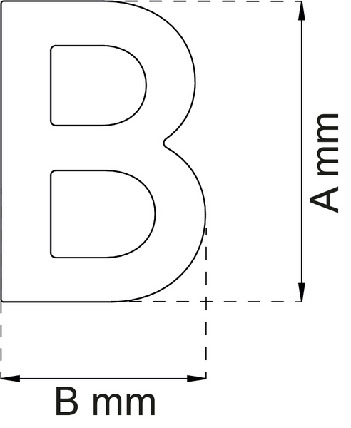 BOKSTAV HABO MODERN LARGE SVART B, 120MM