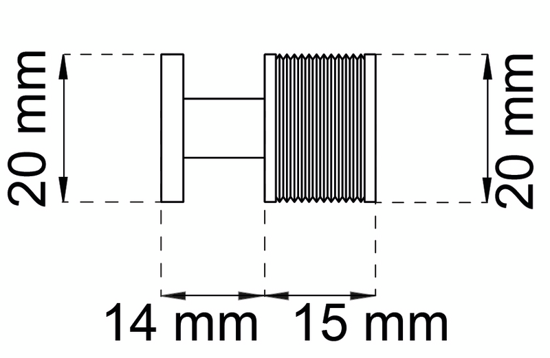 KNOPP HABO TEXAS SVART D20MM