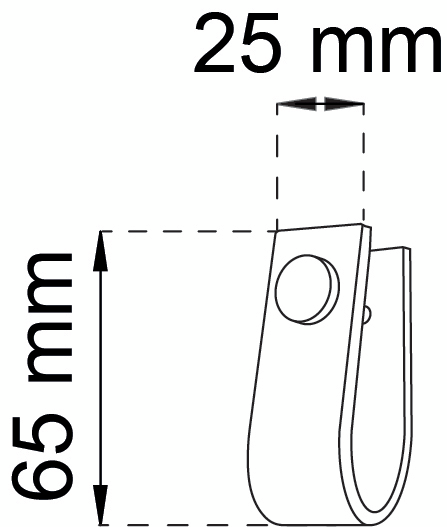 LÅDHANDTAG HABO SVEA LÄDER SVART/KROM SB