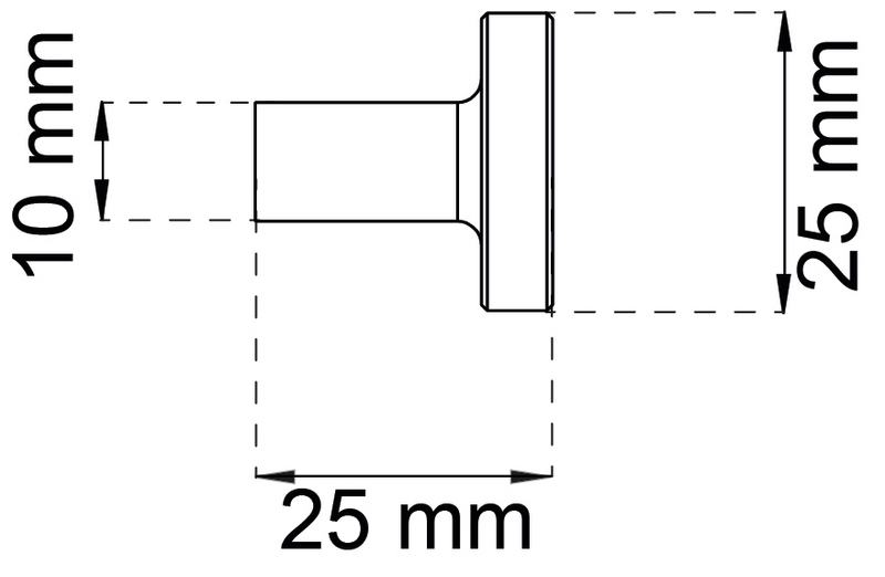 KNOPP HABO ALVIN KROM D25MM