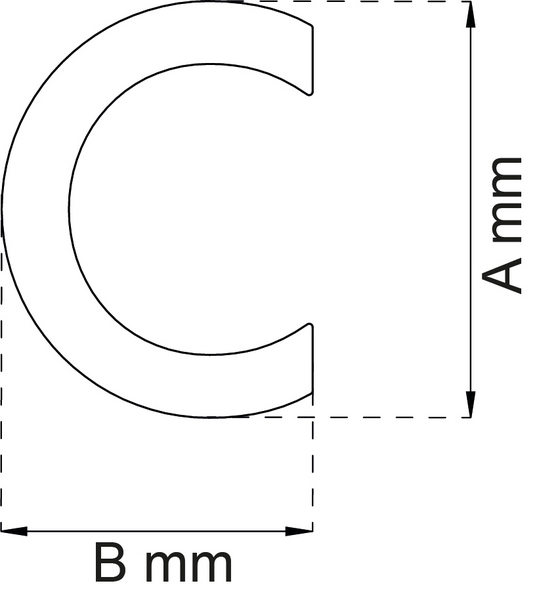 BOKSTAV HABO MODERN SMALL SVART C, 55MM