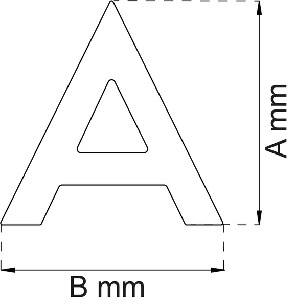 BOKSTAV HABO MODERN SMALL SVART A, 54MM