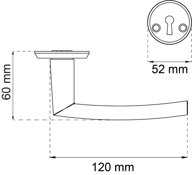 DÖRRHANDTAG HABO ATLANTA SVART MED NYCKELSKYLT PP