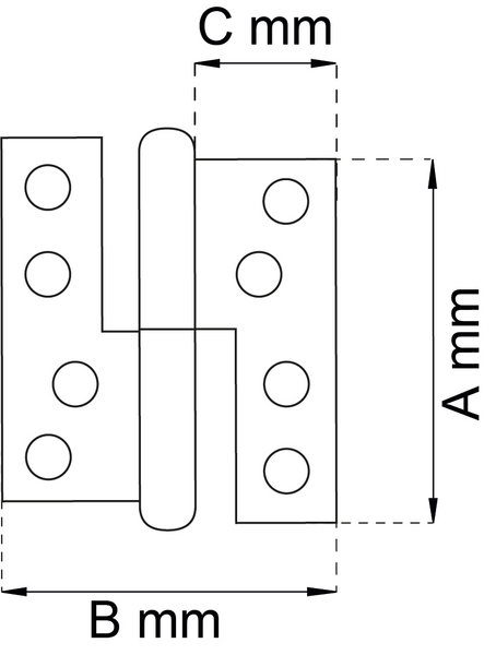 GÅNGJÄRN HABO HÖ VARMGALV, 123X45MM SB