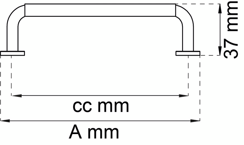 LÅDHANDTAG HABO LILLY SVART/SVART CC96MM 2ST
