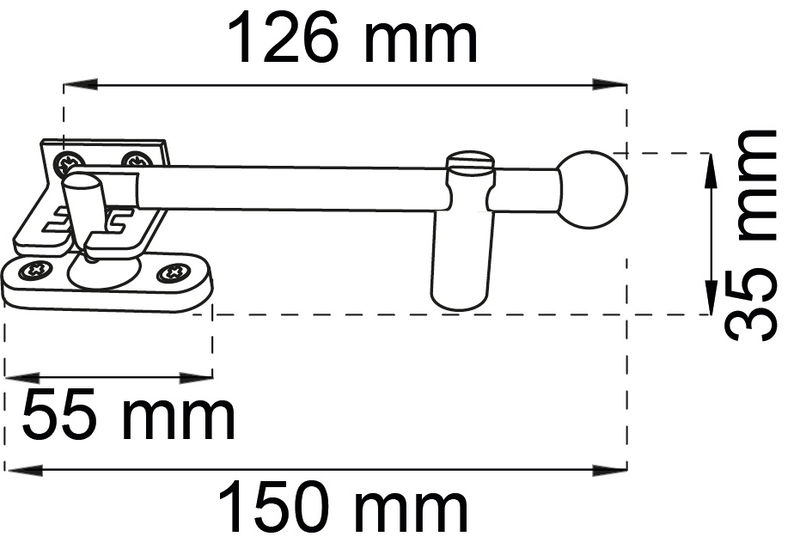 VÄDRINGSBESLAG HABO SAFE SVART 150MM