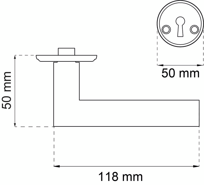 DÖRRHANDTAG MIAMI KOMBI SVART SB