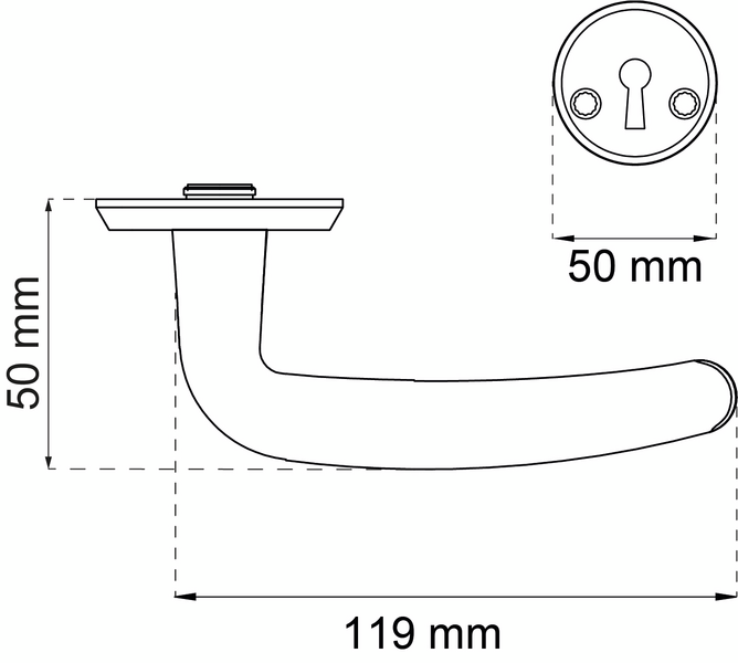 DÖRRHANDTAG PORTO KOMBI SVART SB