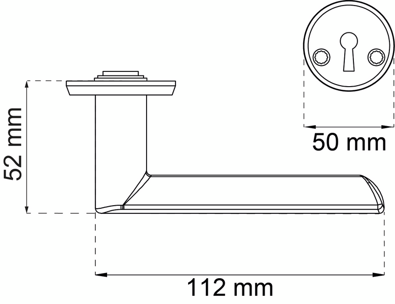DÖRRHANDTAG NEW YORK KOMBI SVART SB 19796