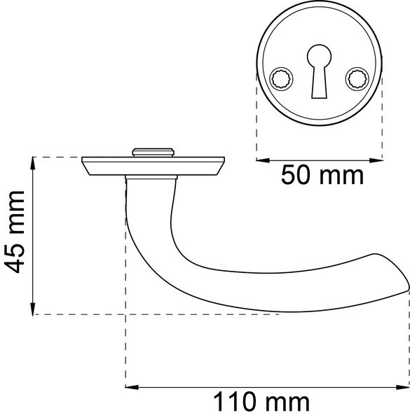 DÖRRHANDTAG HABO COPENHAGEN, KOMBI B KROM PP