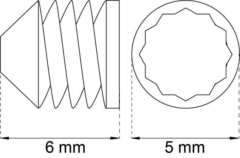 STOPPSKRUV HABO M5 RF DÖRRHANDTAG 2ST