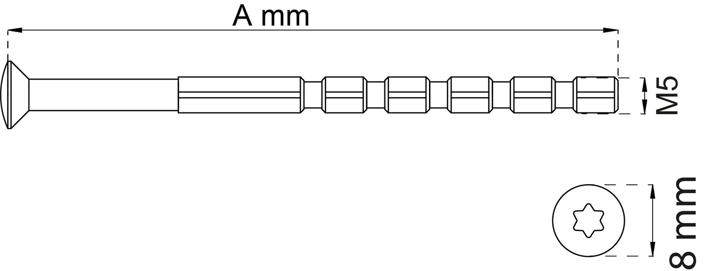 SKRUV HABO RFR M5X90MM TILL 316 2ST