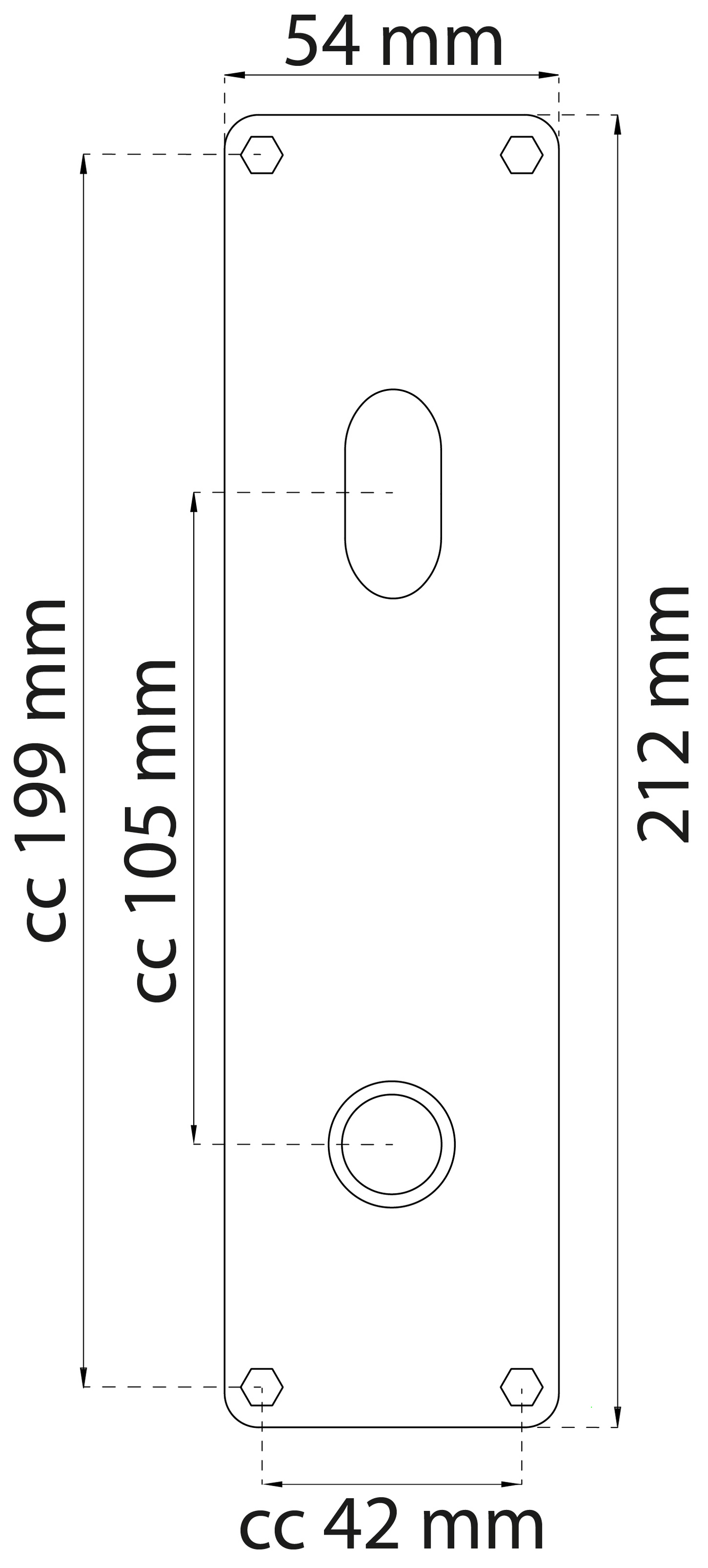 LÅNGSKYLT HABO 2834-105 212X54 316, 212X54MM
