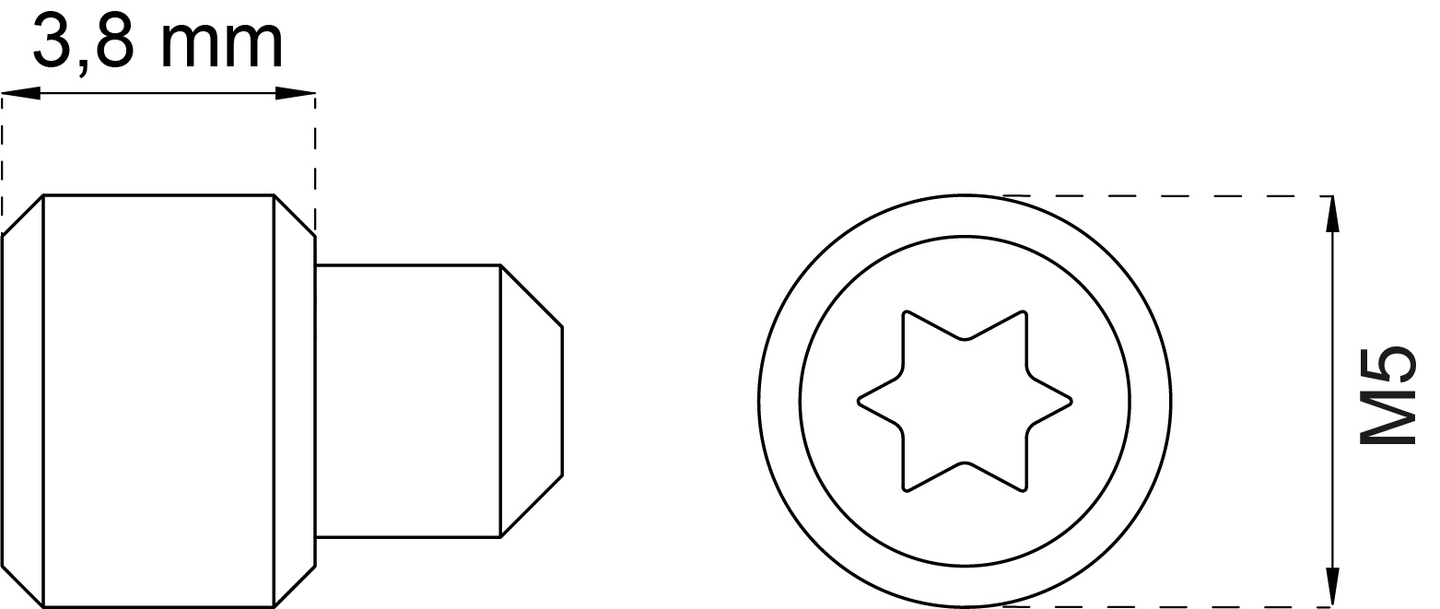 STOPPSKRUV HABO M5X6,5MM T 316-16 2, 2ST