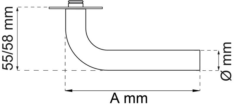 DÖRRHANDTAG HABO L-FORM 316-2 RF316 D19MM