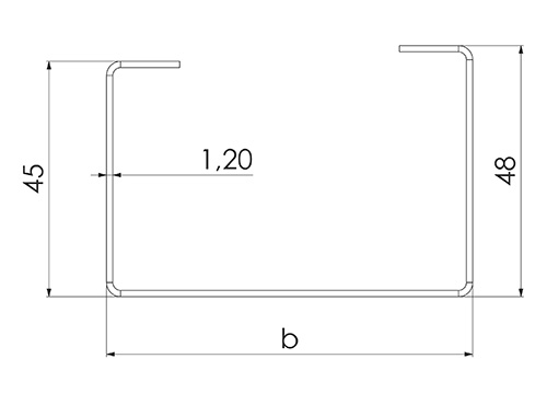 STÅLREGEL GFR 70 4000MM 501456