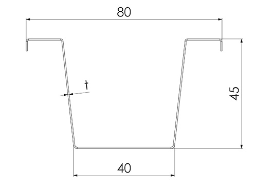 SEKUNDÄRPROFIL GYPROC S 45/80/0,56 3,8M
