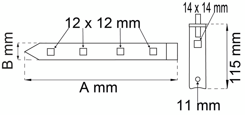 HAKGÅNGJÄRN HABO 104 VFZ 800MM TAPP D18MM