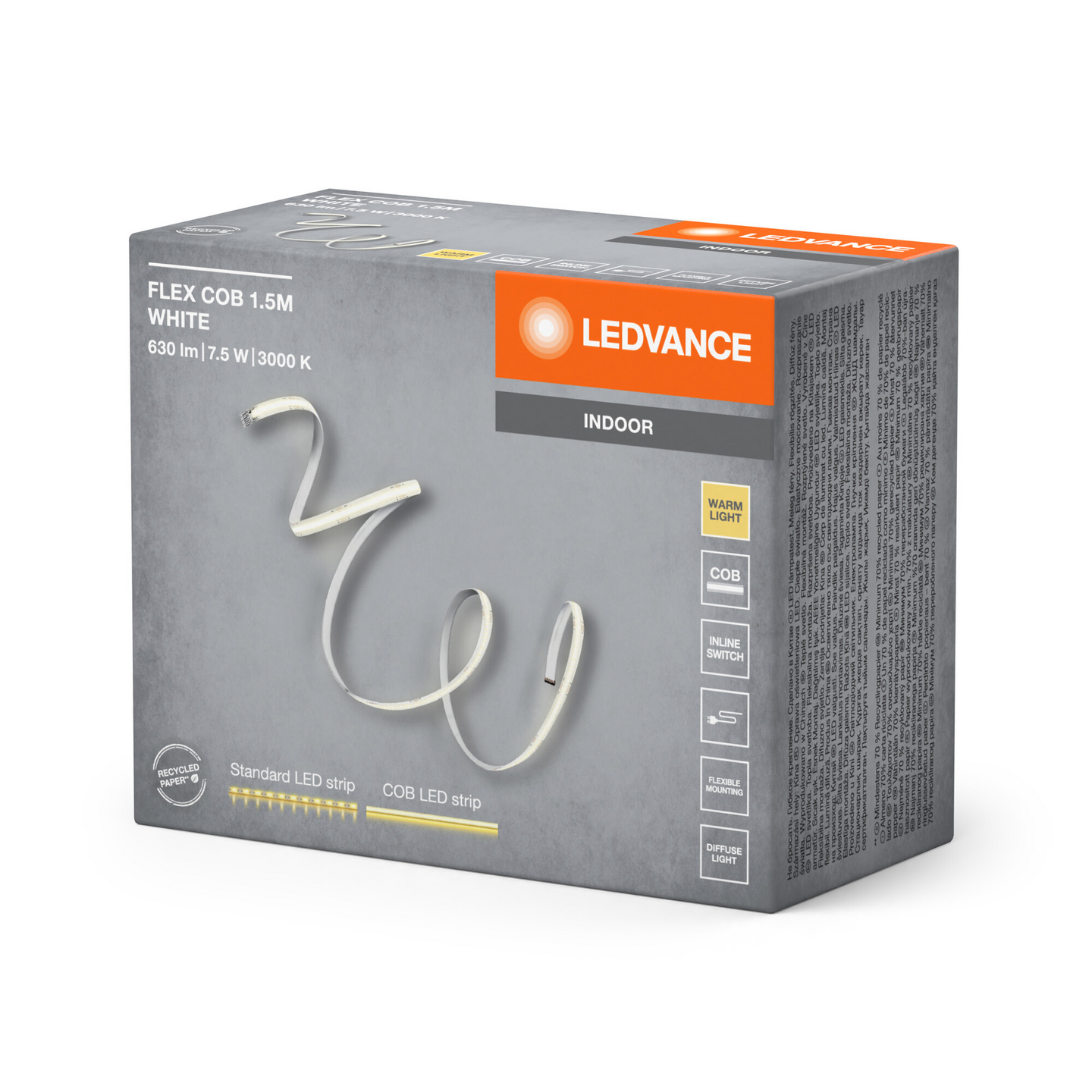 Led-valonauha LEDVANCE Flex COB IP20 1,5m 7,5W 3000K 630lm