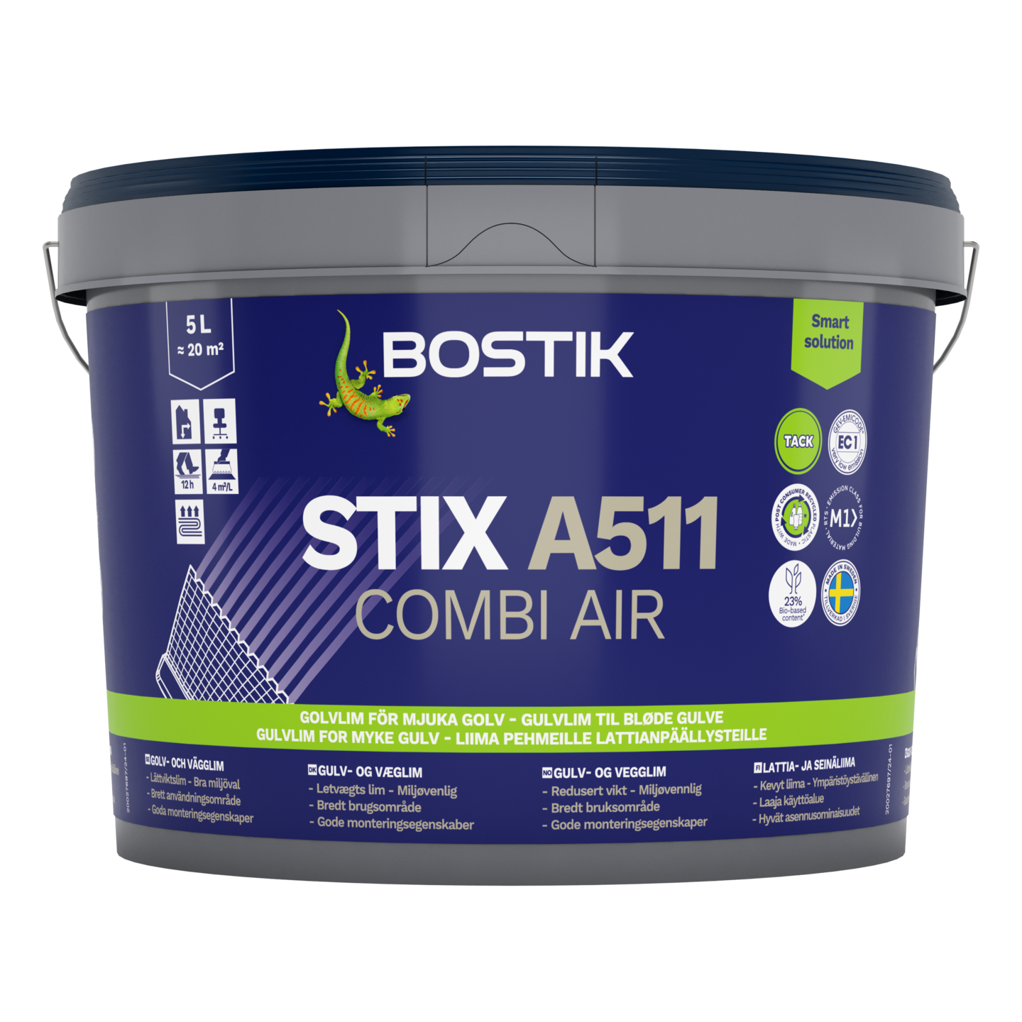 GOLVLIM BOSTIK VINYL STIX A511 5L, COMBI AIR