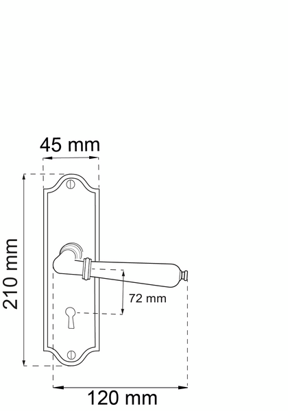 DÖRRHANDTAG HABO MADRID L SKYLT SVART-KROM SB