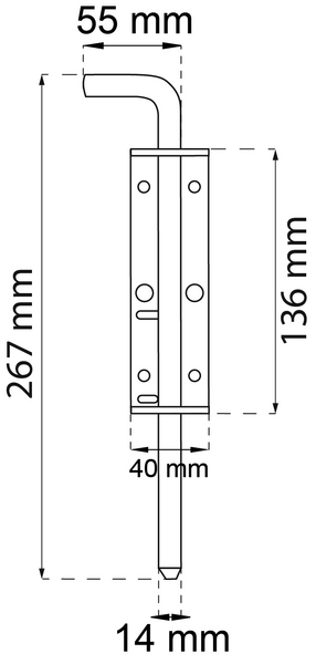 SKJUTREGEL HABO F GRIND 267MM GALV 2189