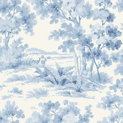 Kuitutapetti Boråstapeter Blue & White 6142 Countryside Morning 10,05m