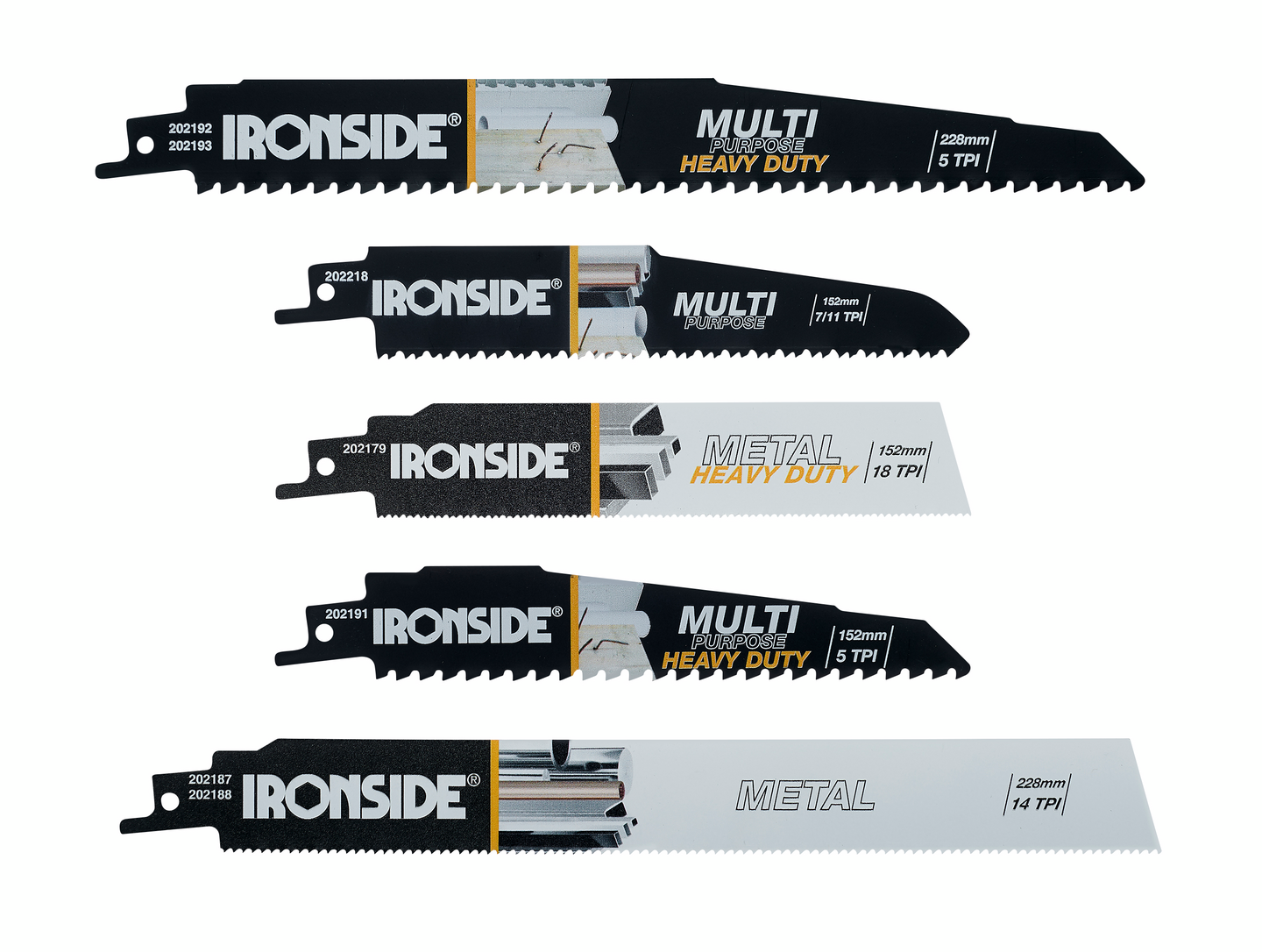 Puukkosahanteräsarja Ironside Heavy Duty 12kpl 202206