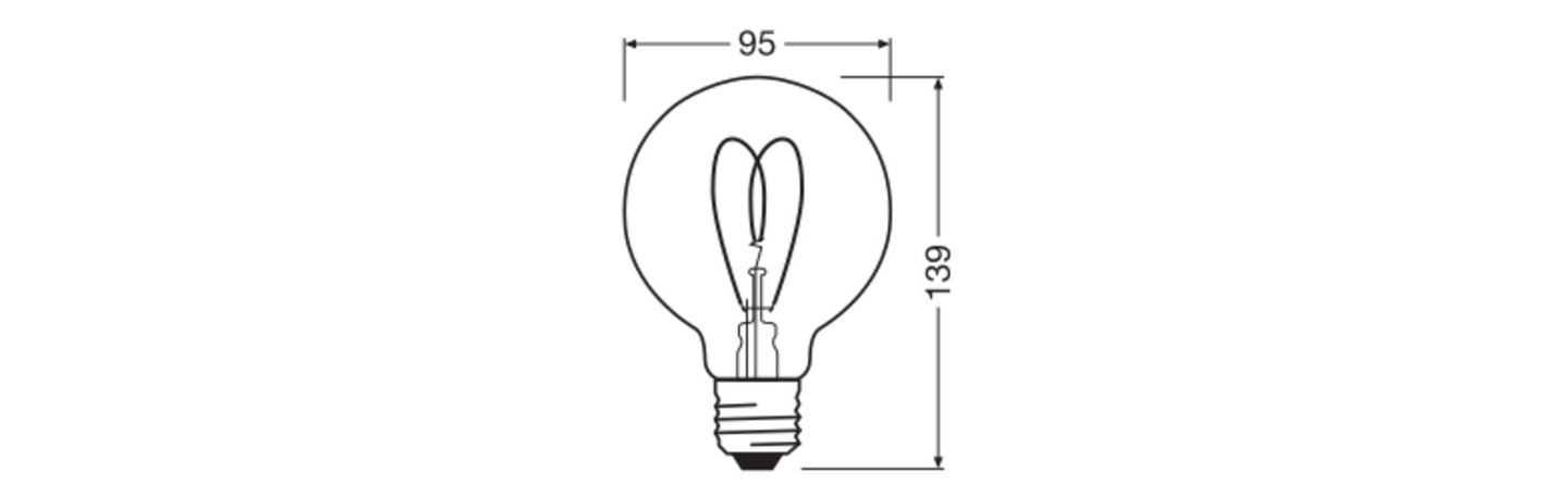 Led-sisustuslamppu OSRAM Vintage 1906 Globe 95 E27 806lm 2700K himmennettävä