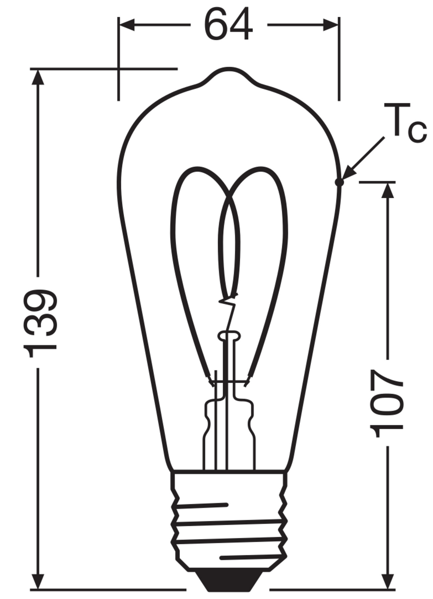 Led-sisustuslamppu OSRAM Vintage 1906 Edison E27 806lm 2700K himmennettävä