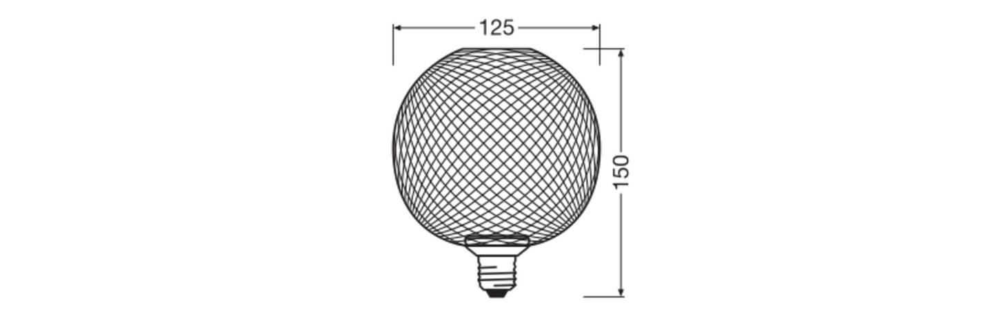 Led-lamppu OSRAM Decor Flat Globe Black E27 300lm 2700K
