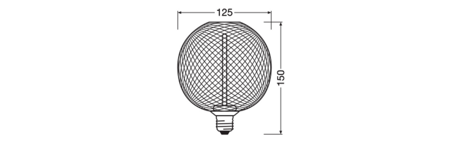 Led-lamppu OSRAM Decor Straw Globe Black E27 150lm 2700K