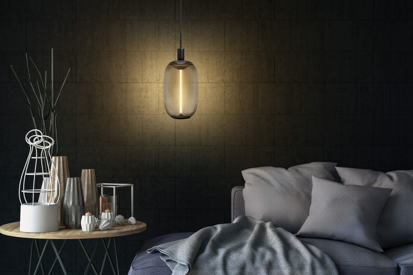 Riippuvalaisin OSRAM Vintage 1906 Pendulum Needle tumman harmaa E27