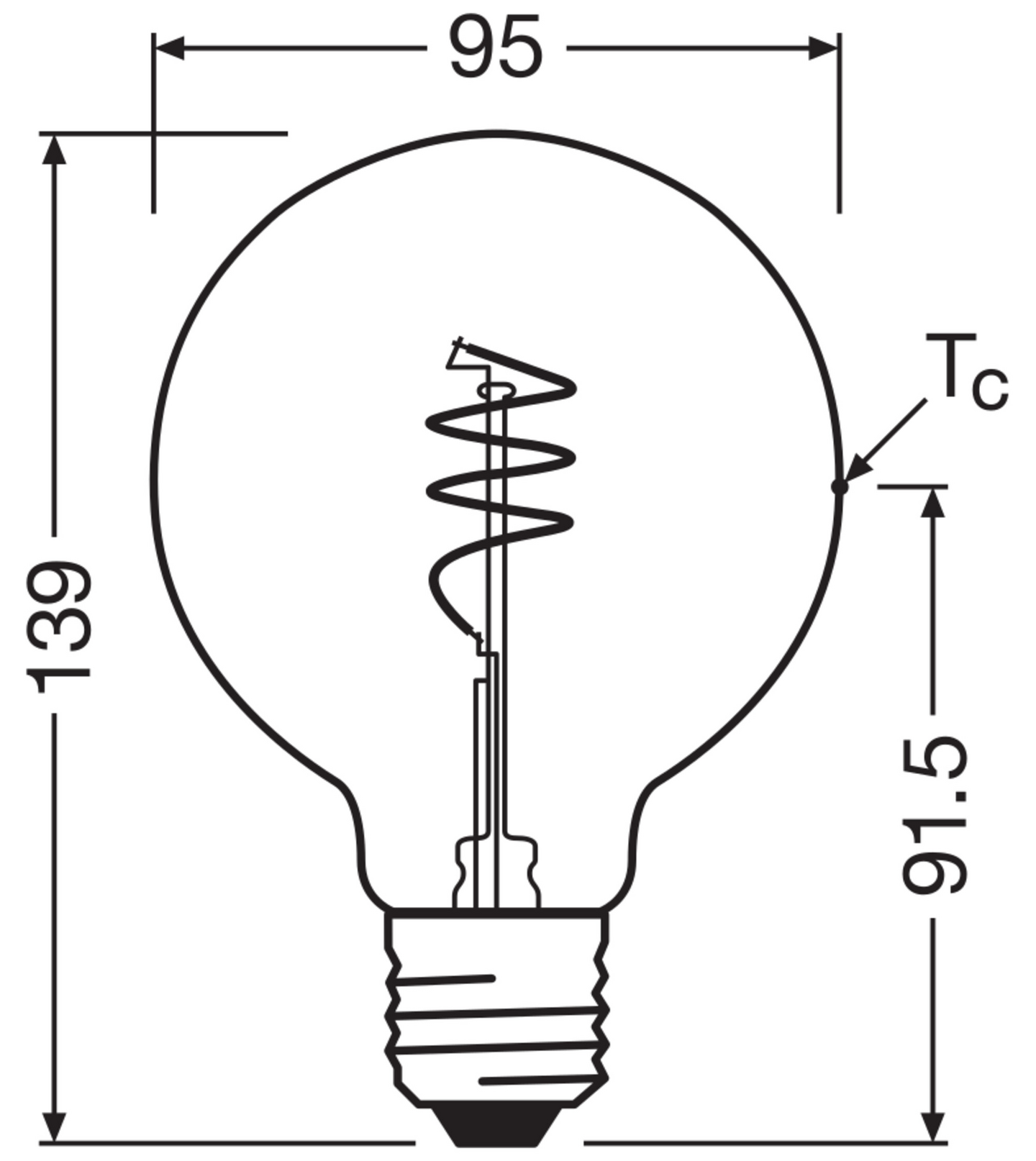 Sisustuslamppu OSRAM Vintage 1906 Globe 95 E27 470lm 2700K Spiral-filamentti