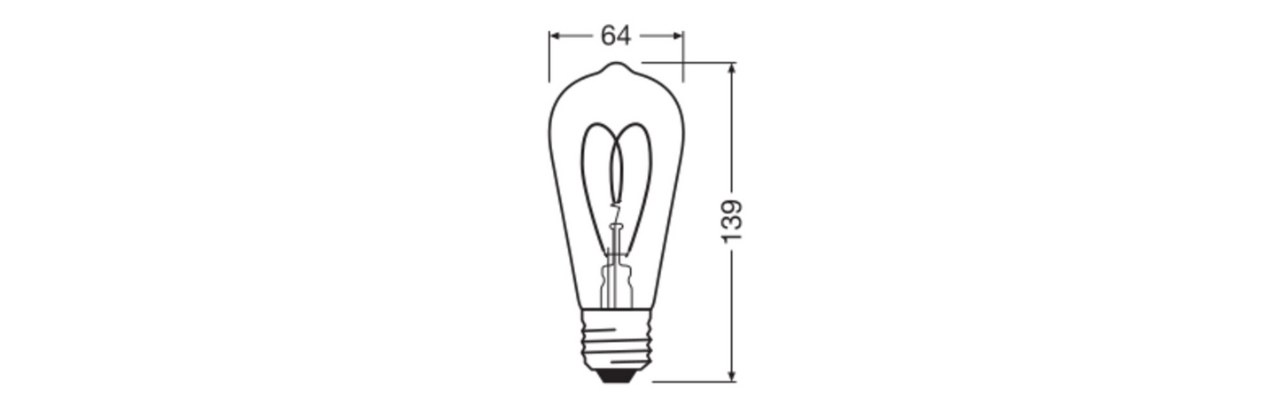Sisustuslamppu OSRAM Vintage 1906 Edison E27 806lm 2200K Heart himmennettävä