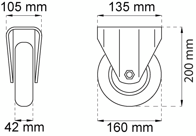 CONTAINERHJUL HABO 5816 FAST SVART D160MM