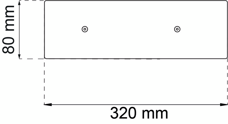 TÄCKSKYLT HABO ROSTFRI 320X80MM PP, 80X320MM