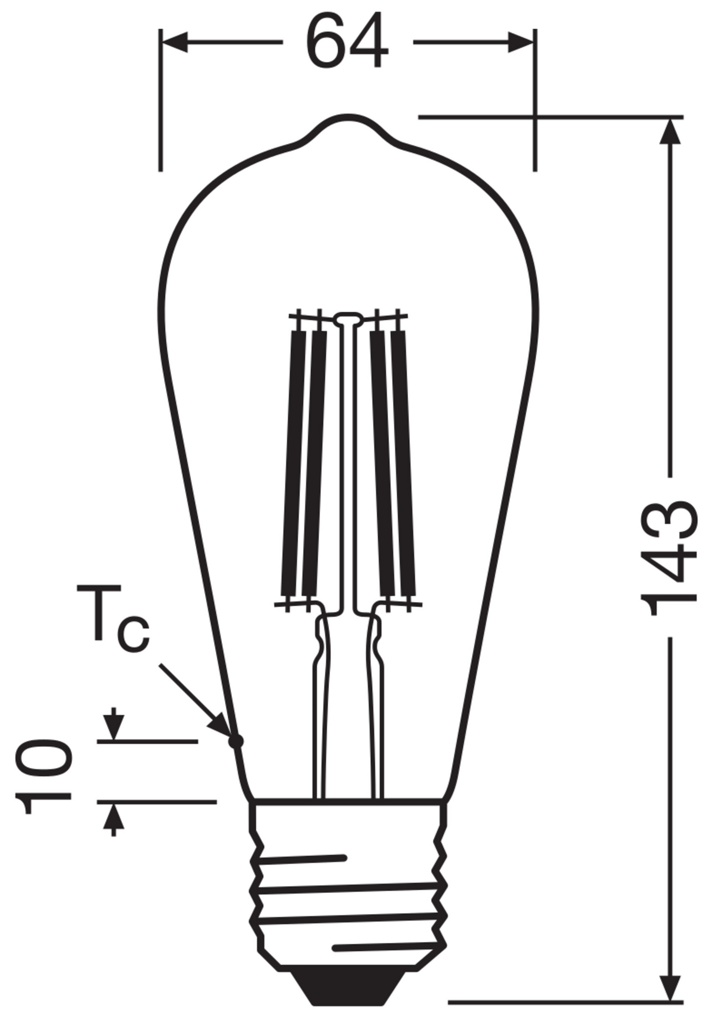 Sisustuslamppu OSRAM Energy Efficiency Edison E27 470lm 2700K matta lasi