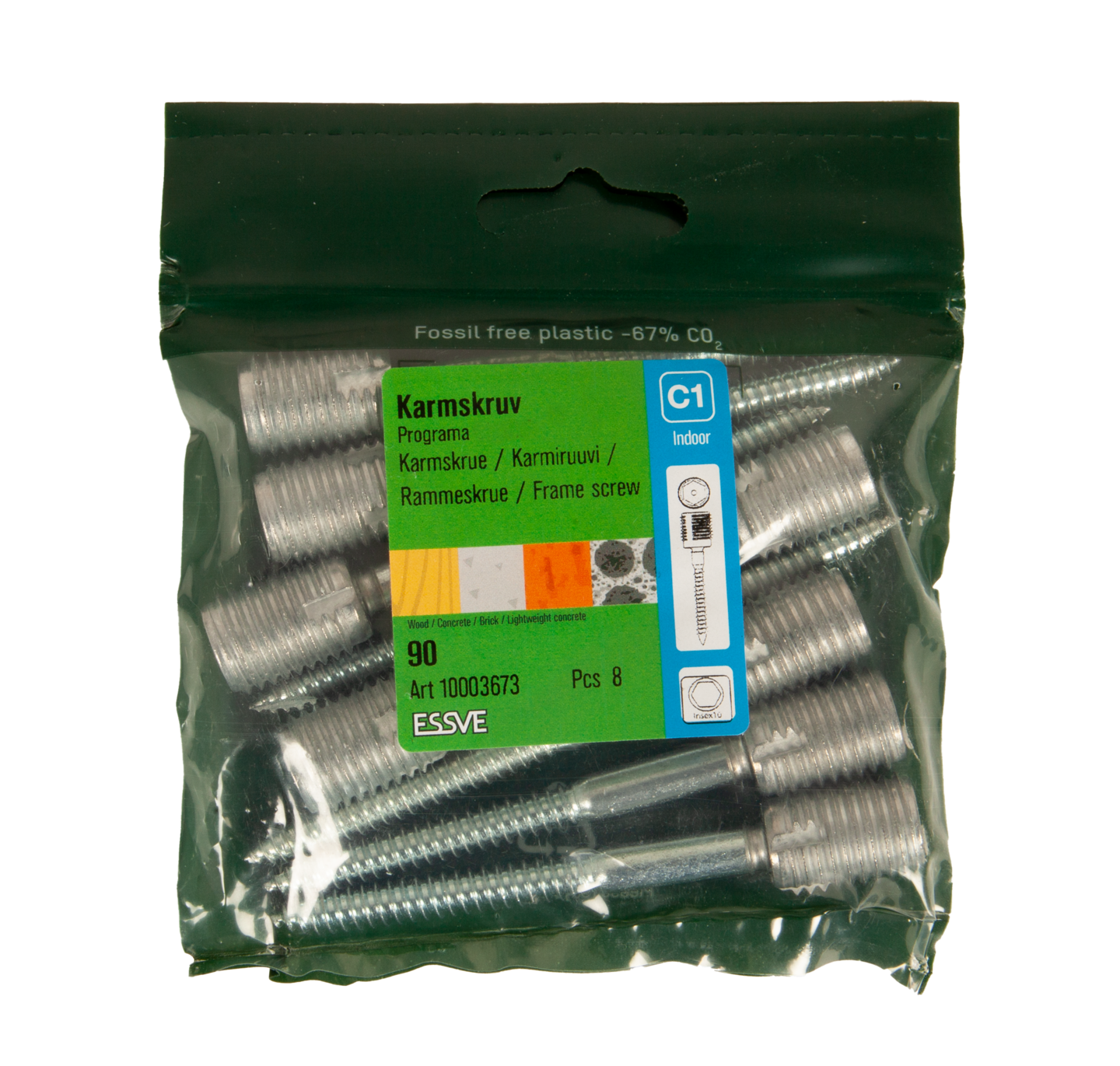 KARMSKRUV ESSVE PROGRAMA OHÄRDAD 90MM 8ST