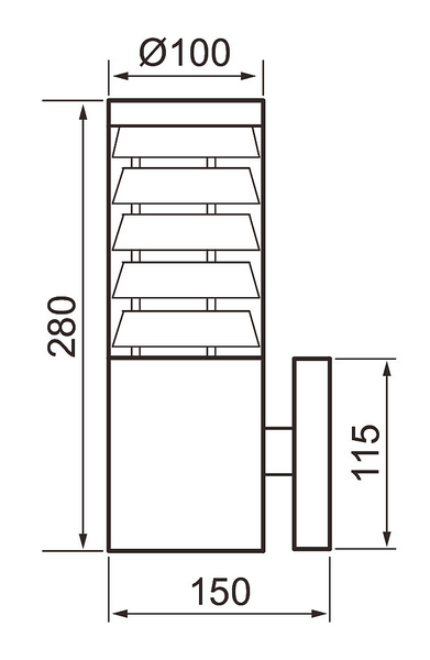 Ulkoseinävalaisin AIRAM Park IP44 E27 PCC RST