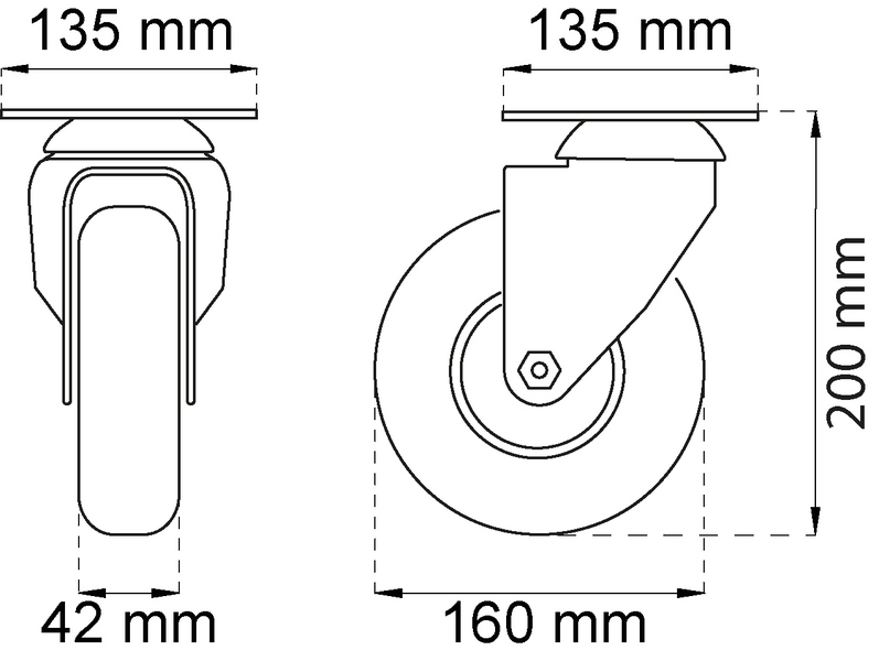 CONTAINERHJUL HABO 5816 SVART D160MM