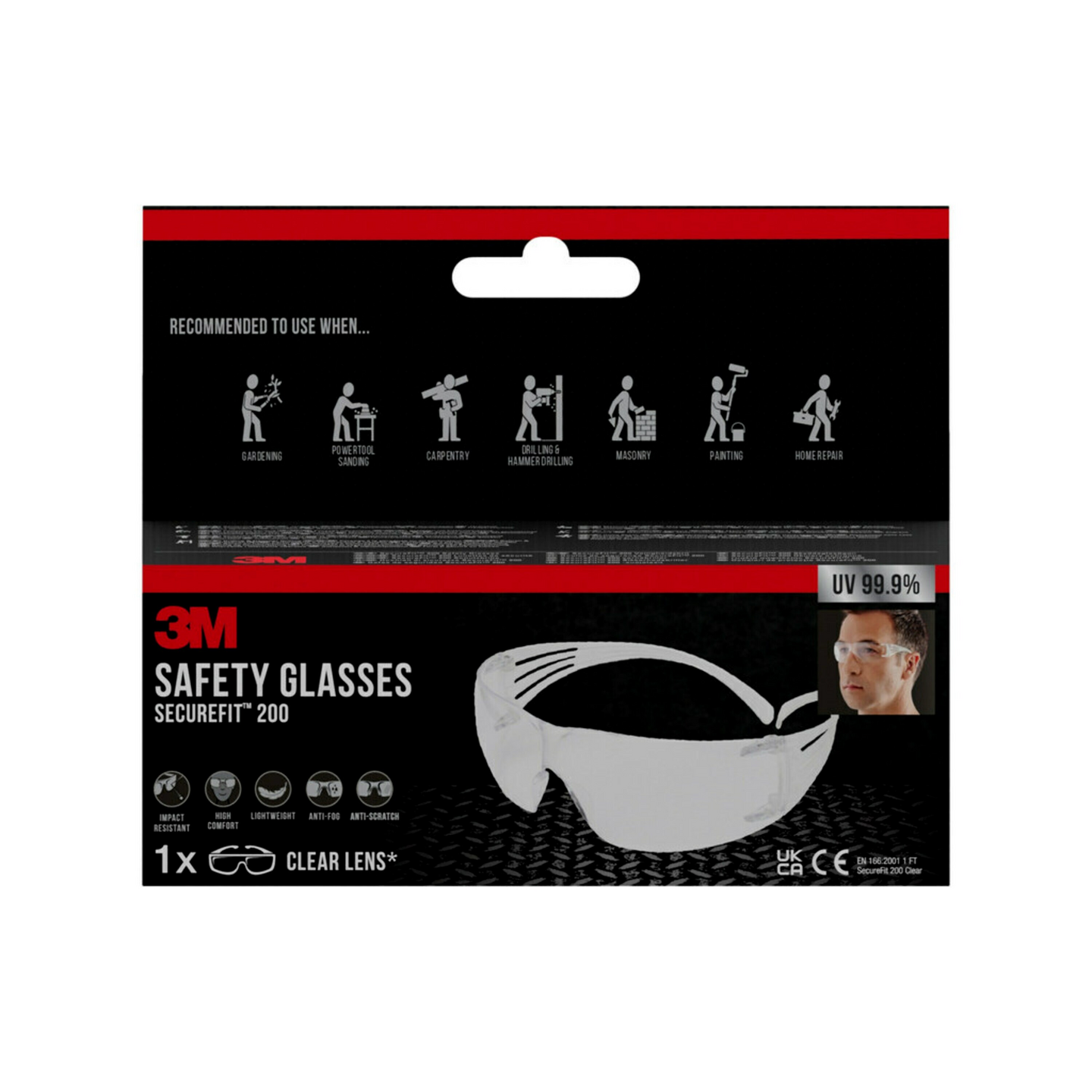 Suojalasit 3M SecureFit SF200CC1 kirkas