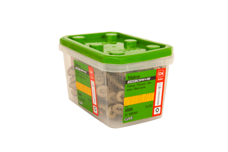 TRÄSKRUV ESSVE ESSDRIVE FÖRSÄNKT HUVUD CORRSEAL 8X80 50ST