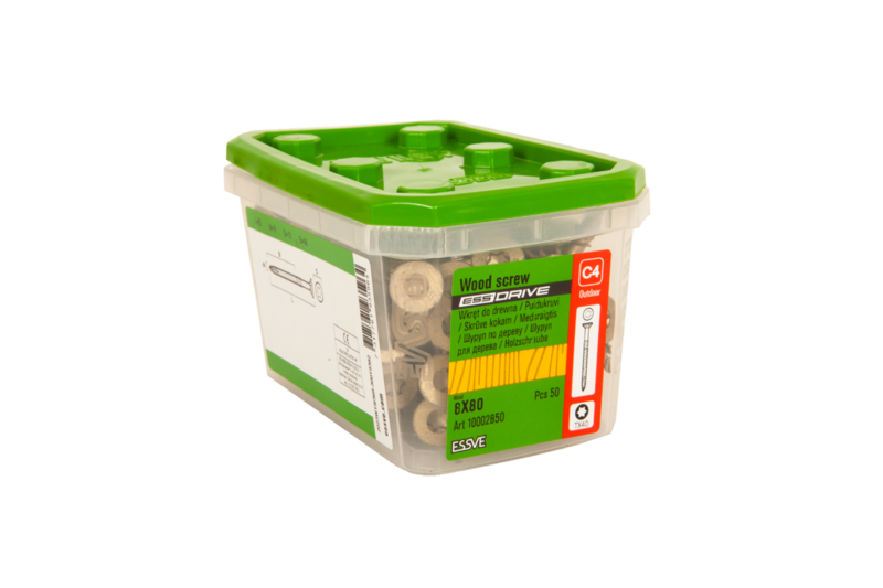 TRÄSKRUV ESSVE ESSDRIVE FÖRSÄNKT HUVUD CORRSEAL 8X80 50ST