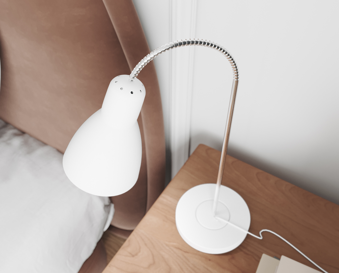 Pöytävalaisin Sessak May E27 valkoinen