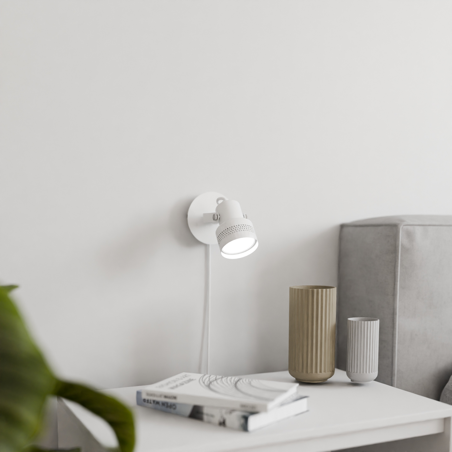 Seinävalaisin CELLO Tonal 1-osainen GU10 mattavalkoinen