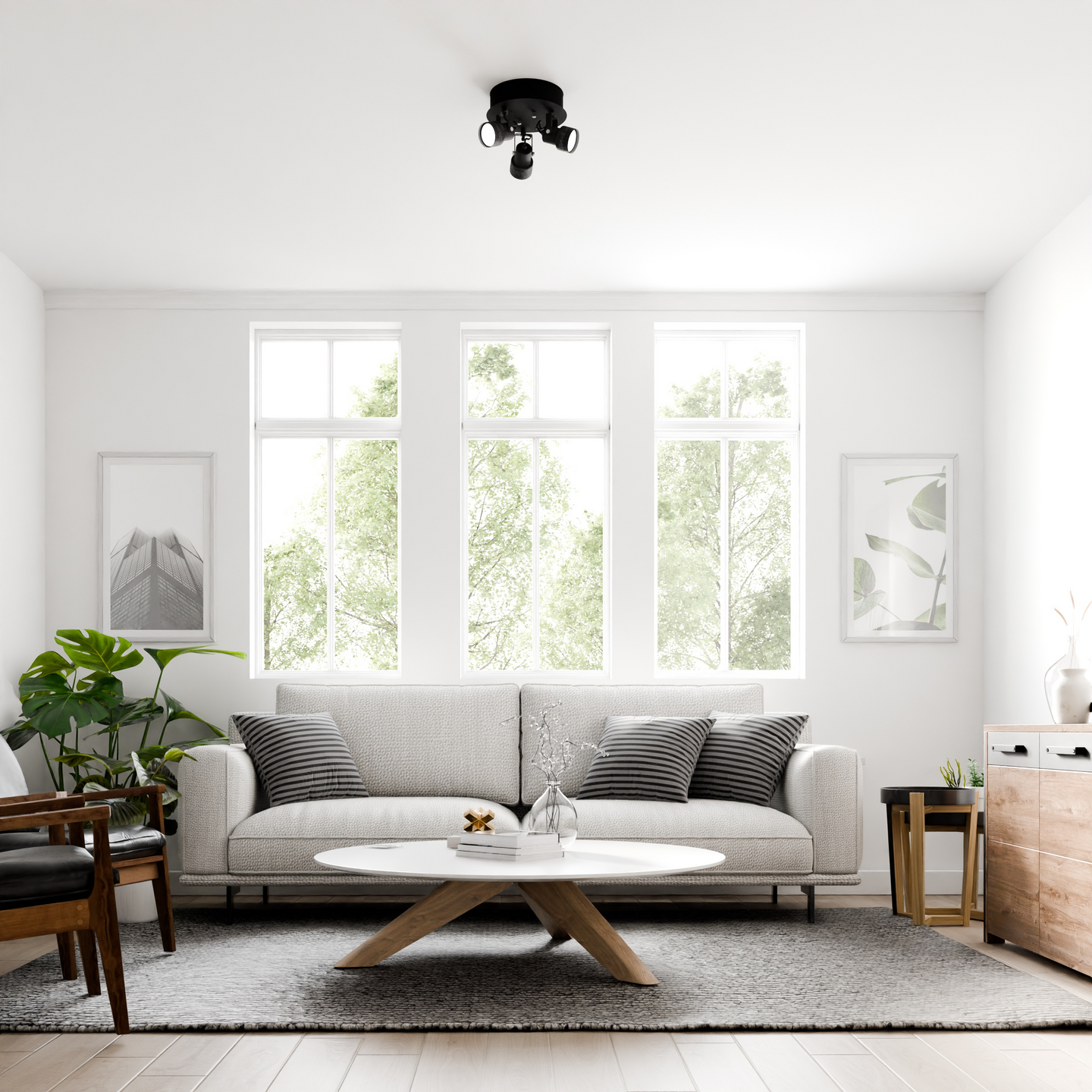 Kattovalaisin CELLO Tonal 3-osainen GU10 mattamusta