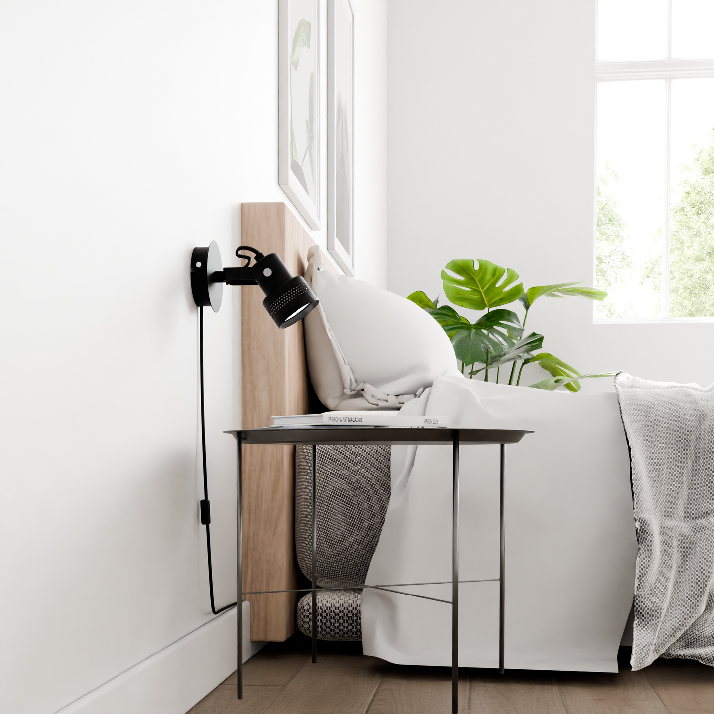 Seinävalaisin CELLO Tonal 1-osainen GU10 mattamusta