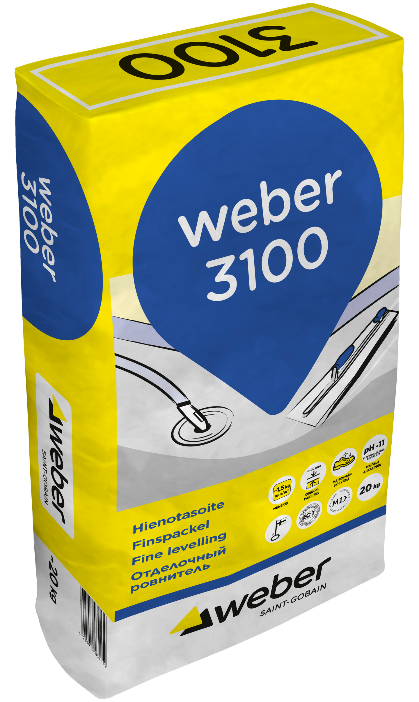 Lattiatasoite Weber 3100 hieno 20kg